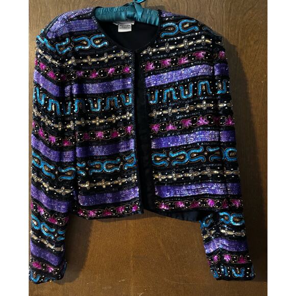 TAIT MATE vintage silk sequin jacket—  statement  late 1980s to early 1990s, - Picture 4 of 5